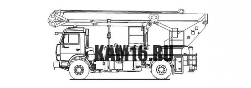 Автогидроподъемник ПСС-141.28Э (АПТ-28) (шасси КАМАЗ-43253 4х2)